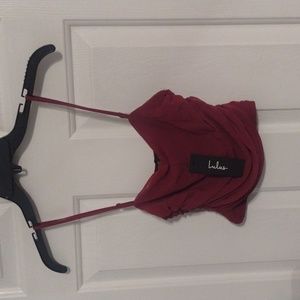 Lulu's maroon crop top Small NWT